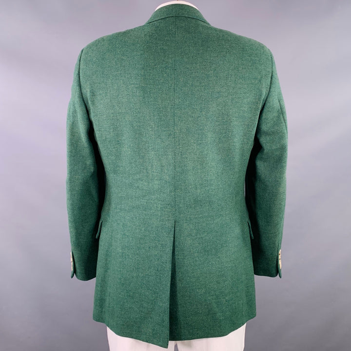 PAUL STUART Size 42 Green Woven Wool Cashmere Single Breasted Sport Coat