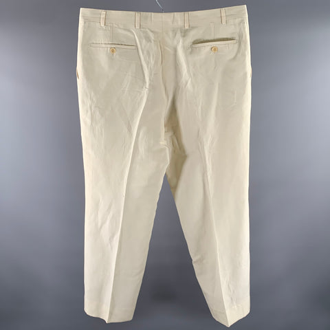 ARMANI COLLEZIONI Size 38 Cream Linen Silk Relaxed Fit Casual Pants
