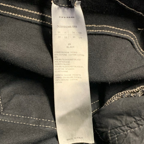 DRKSHDW Size 31 Black Contrast Stitch Cotton Blend Tapered Jeans