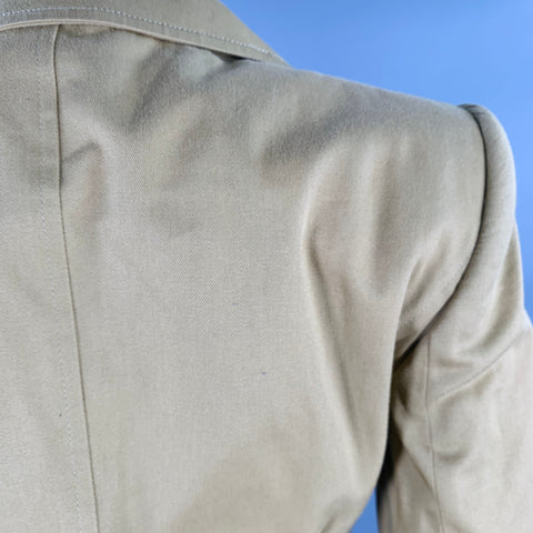 DOLCE & GABBANA Size 6 Khaki Cotton Twill Fitted Button Up Jacket Blazer