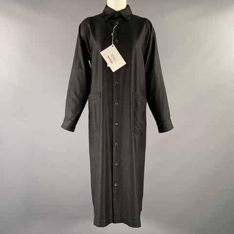 ESKANDAR Size 0 Black Wool Blend Long Dress