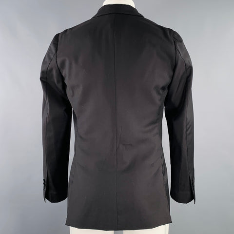 DOLCE & GABBANA Size 38 Black Wool Peak Lapel Sport Coat