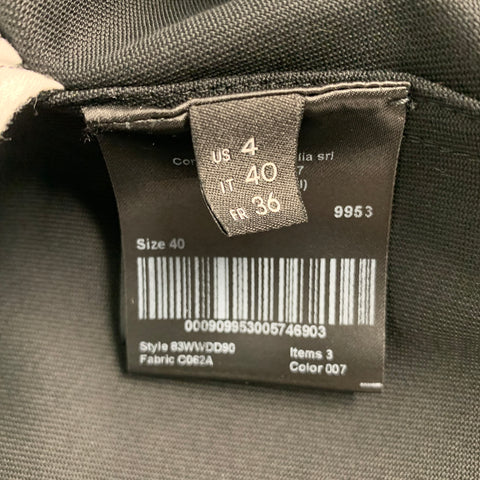 CALVIN KLEIN 205W39NYC Size 4 Black Navy Cotton Color Block Shift Dress