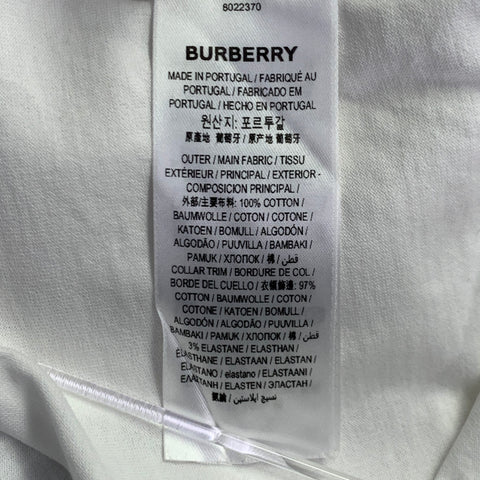 BURBERRY Size M White Brown Baby Deer Print Cotton Crew Neck T-shirt