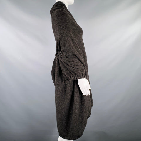 POOL' Size 6 Heather Brown Black Wool Blend Shawl Collar Coat