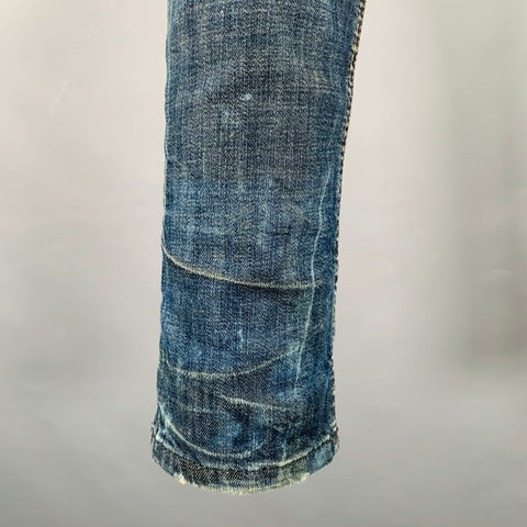DIESEL Size 26 Tepphar Blue Cotton Blend Tapered Slim Distressed Jeans