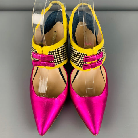 NICHOLAS KIRKWOOD Size 8 Pink Multi Color Leather Mixed Patterns Pumps