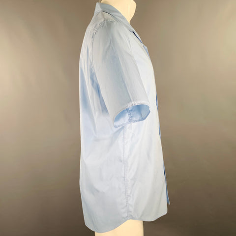 THE ROW Size S Blue Cotton Camp Short Sleeve Shirt