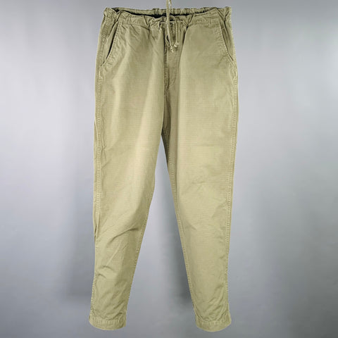 ORSLOW Taille M Pantalon décontracté en coton vert à taille élastique