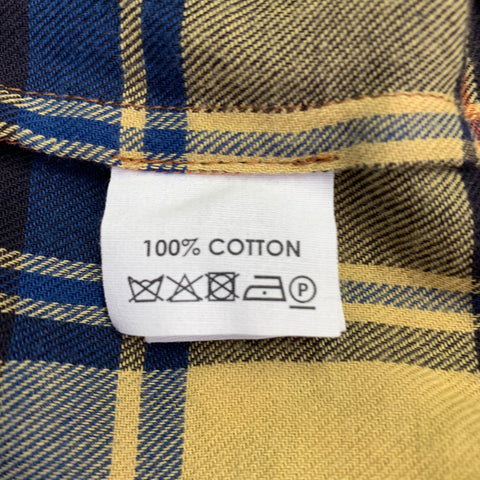 DRIES VAN NOTEN Size 4 Yellow Multi-Color Cotton Plaid Shirt Dress