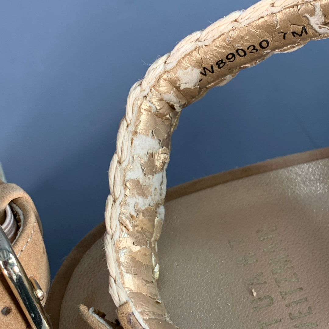 STUART WEITZMAN Size 7 Beige Natural Metallic Espadrille Sandals