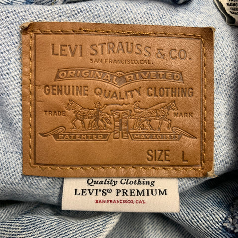 LEVI STRAUSS Size L Type III Blue Cotton Denim Trucker Jacket