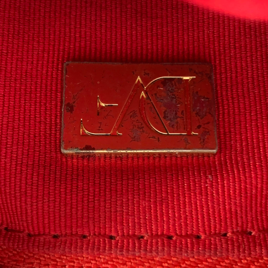 DIANE VON FURSTENBERG Black Gold Leather Cross Body Handbag