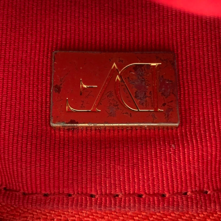 DIANE VON FURSTENBERG Black Gold Leather Cross Body Handbag