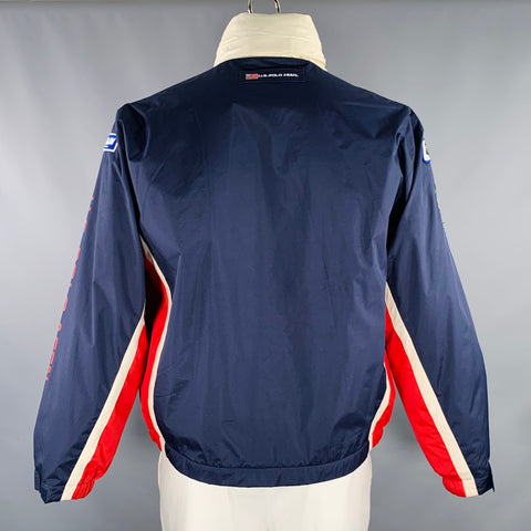 POLO by RALPH LAUREN Size L Navy Red White Logo Polyester Jacket