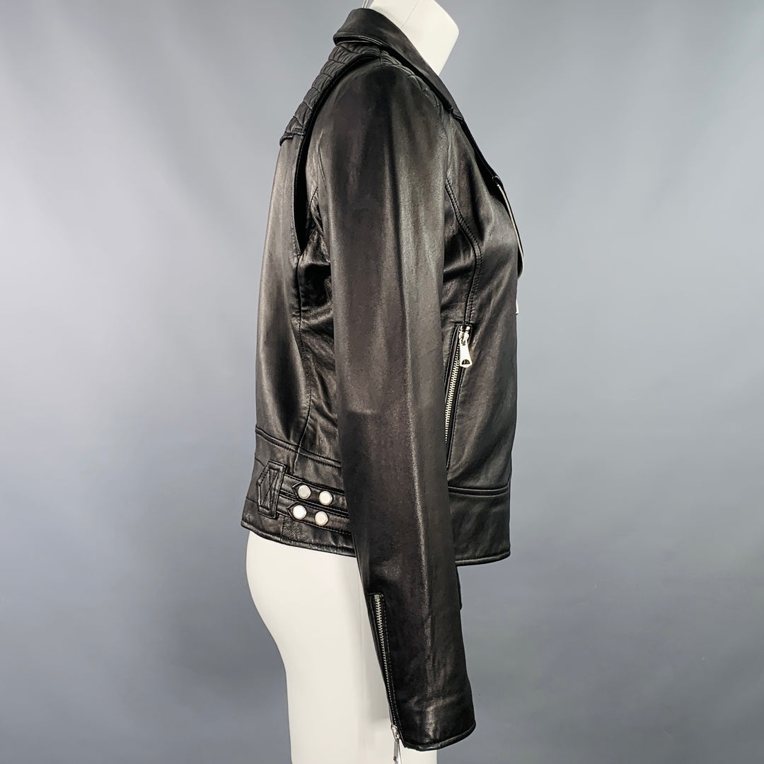 MARC NEW YORK Size M Black Leather Quilted Motorcycle Jacket