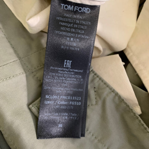 TOM FORD Size 36 Green Cotton Zip Fly Casual Pants