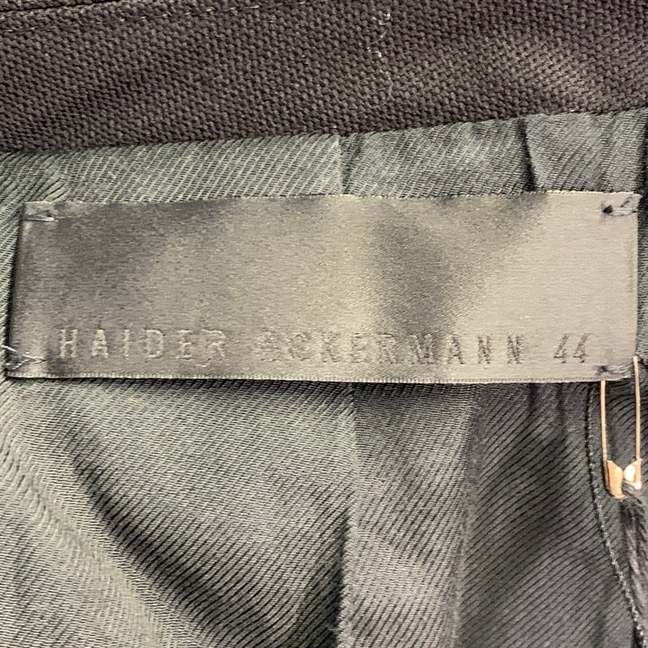 HAIDER ACKERMANN Size 34 Black White Gold Textured Geometric Tuxedo Sport Coat