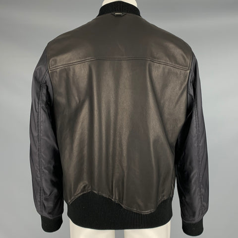 LOUIS VUITTON Taille 40 Veste réversible en cuir noir polyamide LV Monogram