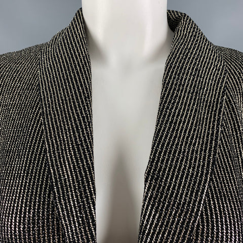 SHOW ME YOUR MUMU Size S Black Silver Nylon Metallic Stripe Cardigan
