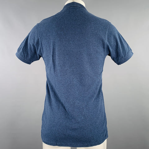 LACOSTE Size S Navy Cotton Half Placket Polo