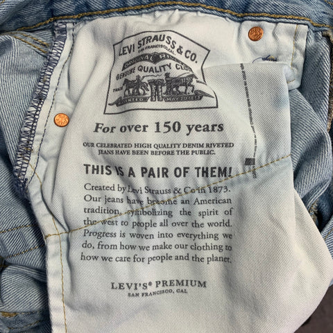 LEVI STRAUSS Size 32 Blue Cotton Wide Leg Distressed Raw Edge Jeans