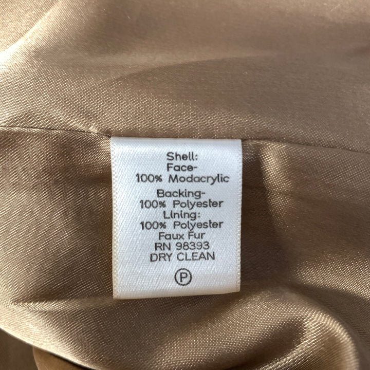 BASSO Size M Tan Brown Faux Fur Modacrylic Vest