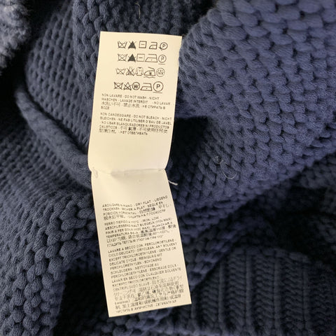 MARNI Size L Navy White & Black Knit Cotton Blend Ribbed Sweater