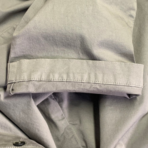 BARENA Pantalon décontracté taille 36 en sergé de coton mélangé gris avec taille élastique
