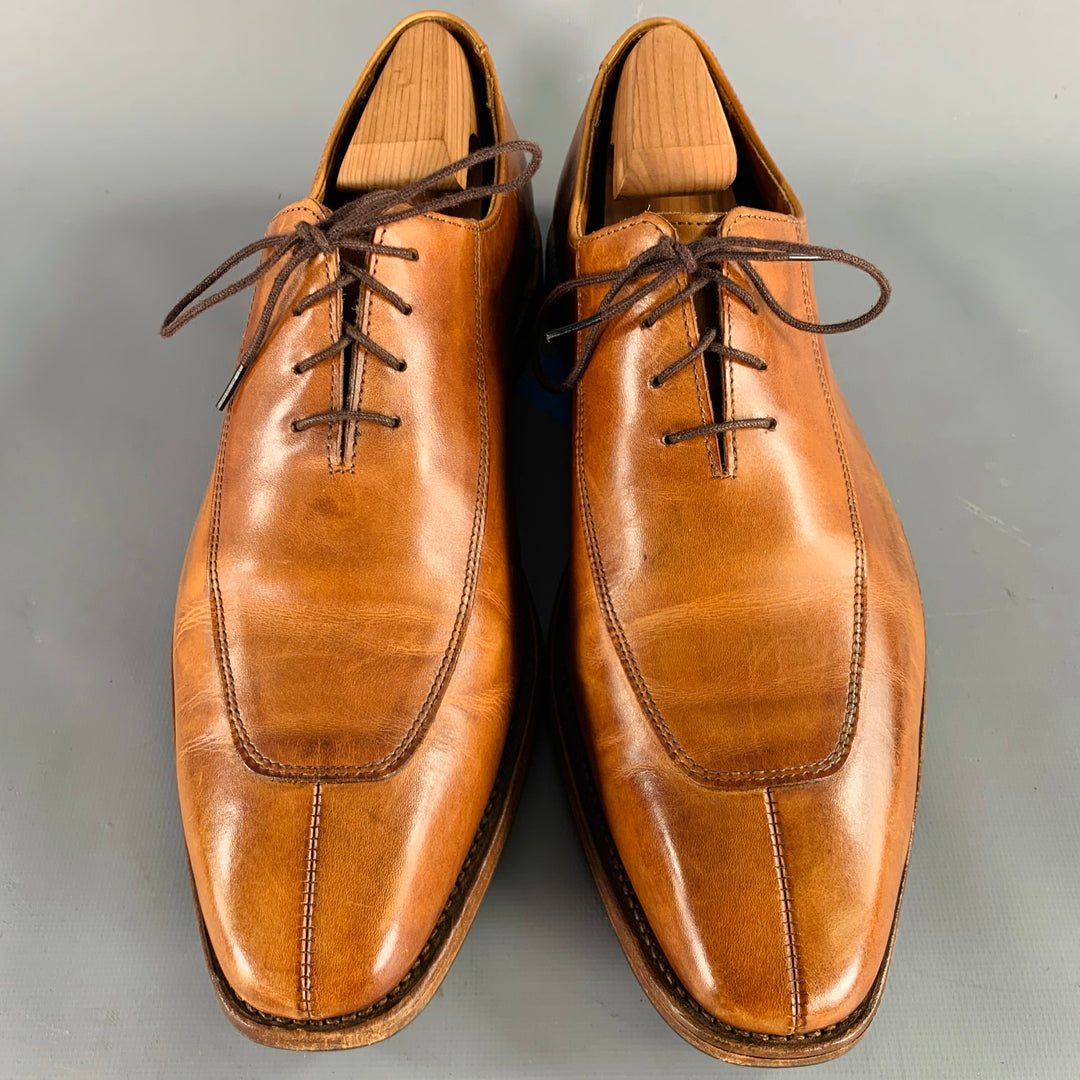 ALLEN EDMONDS Size 9.5 -Berkeley- Tan Leather Lace-Up Shoes  display picture 1