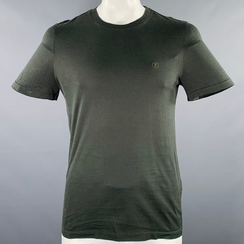 LOUIS VUITTON Size L Forest Green Cotton Crew Neck T-shirt