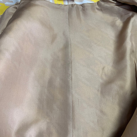 MARNI Size 10 Yellow Beige Polyester Houndstooth Hidden Buttons Jacket Blazer