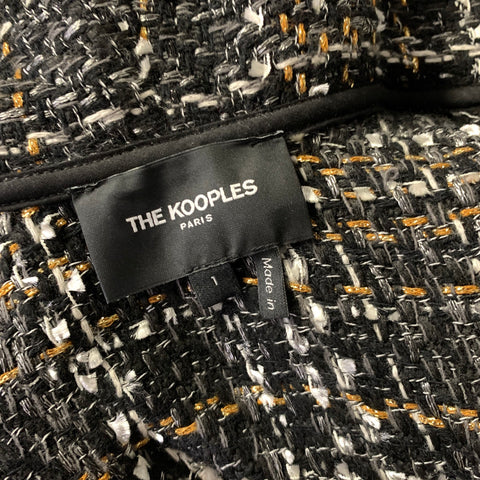 THE KOOPLES Size 1 Black Gold White Grey Knit Hooded Jacket Indoor Blazer
