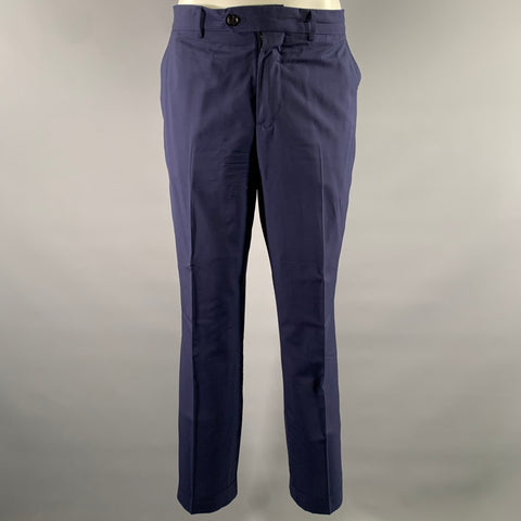 BRUNELLO CUCINELLI Size 40 Navy Wool Blend Notch Lapel Suit