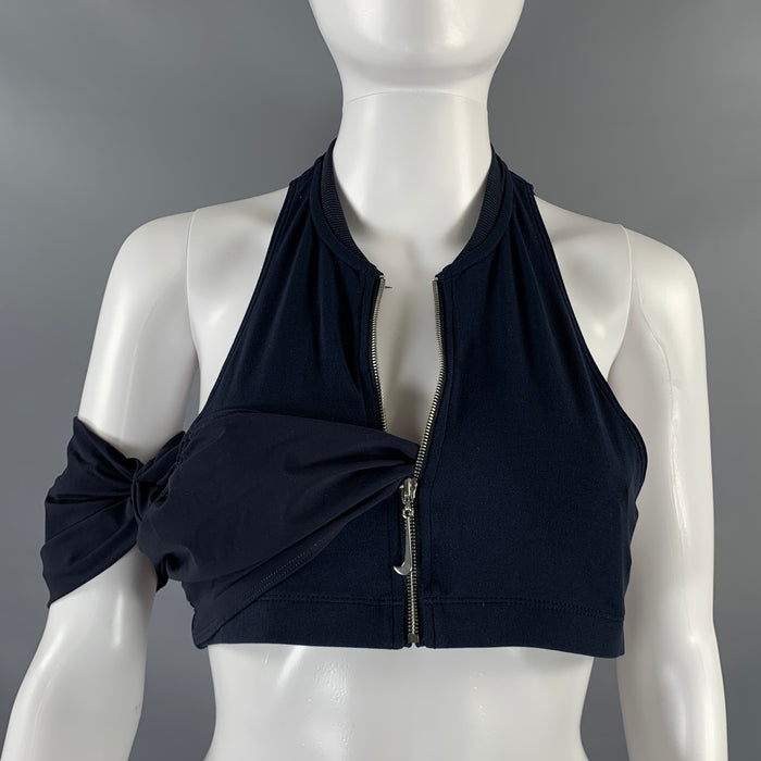 Haut décontracté à col montant JACQUEMUS x NiKE, taille S, en mélange de nylon gris anthracite