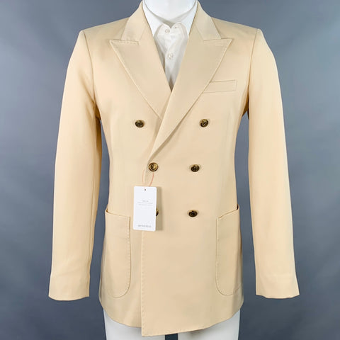 AMI by ALEXANDRE MATTIUSSI Size 34 Beige Wool Twill Double Breasted Sport Coat