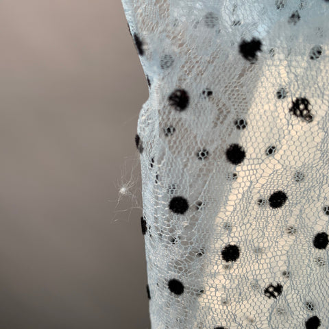 PHILOSOPHY di LORENZO SERAFINI Size 2 Blue Black Polyester Polka Dot Blouse