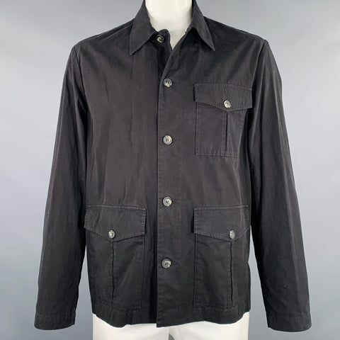 A.P.C. Size XL Black Cotton Chore Jacket
