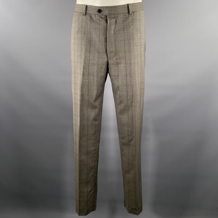 ERMENEGILDO ZEGNA Size 42 Grey Glenn Plaid Wool Blend Suit