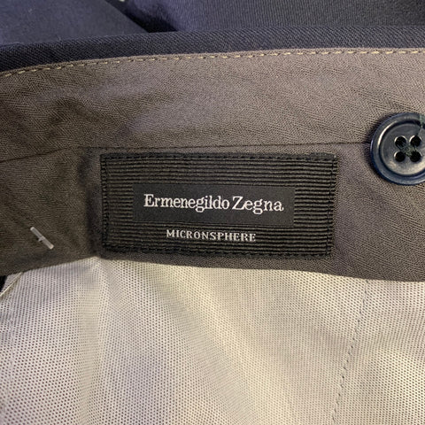 ERMENEGILDO ZEGNA Size 34 Navy Wool Zip Fly Dress Pants