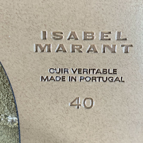 ISABEL MARANT AW23 Size 10 Darizo Taupe Suede Pull On Stacked Heel Cowboy Boots