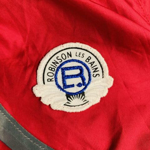 ROBINSON les BAINS Size S Red Grey Contrast Trim Swim Trunks