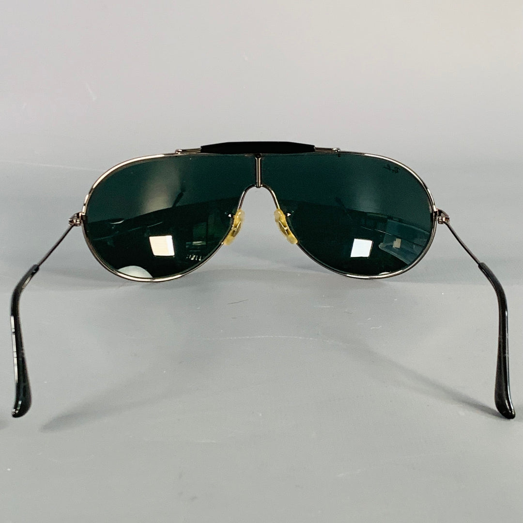 RAY-BAN Silver Metal Shield Teardrop Sunglasses