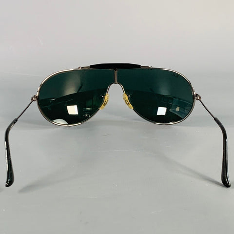 RAY-BAN Silver Metal Shield Teardrop Sunglasses