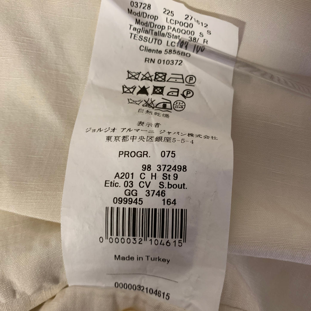 ARMANI COLLEZIONI Size 38 Cream Linen Silk Relaxed Fit Casual Pants