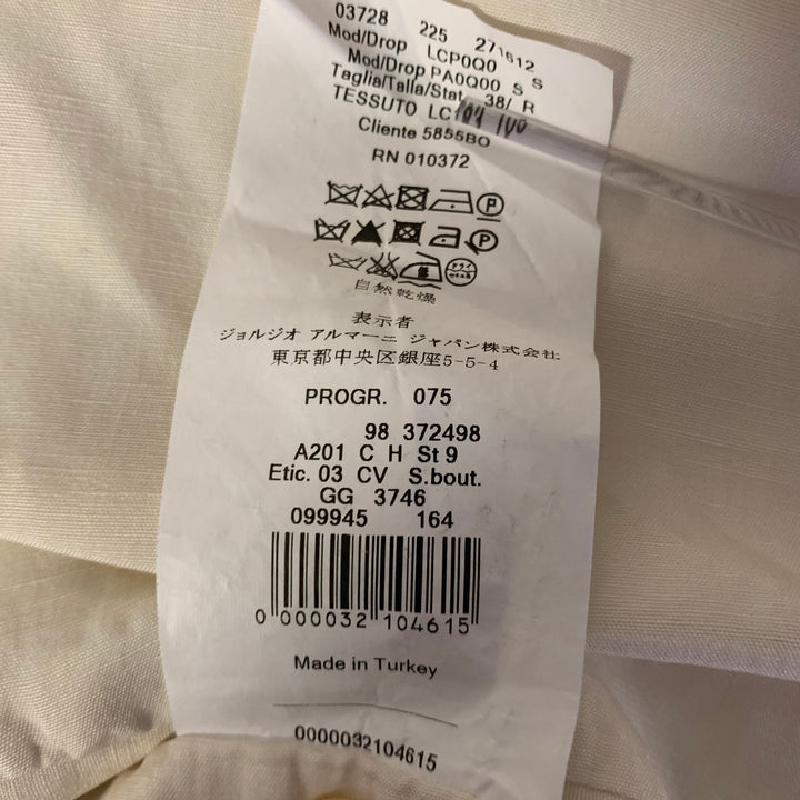 ARMANI COLLEZIONI Size 38 Cream Linen Silk Relaxed Fit Casual Pants