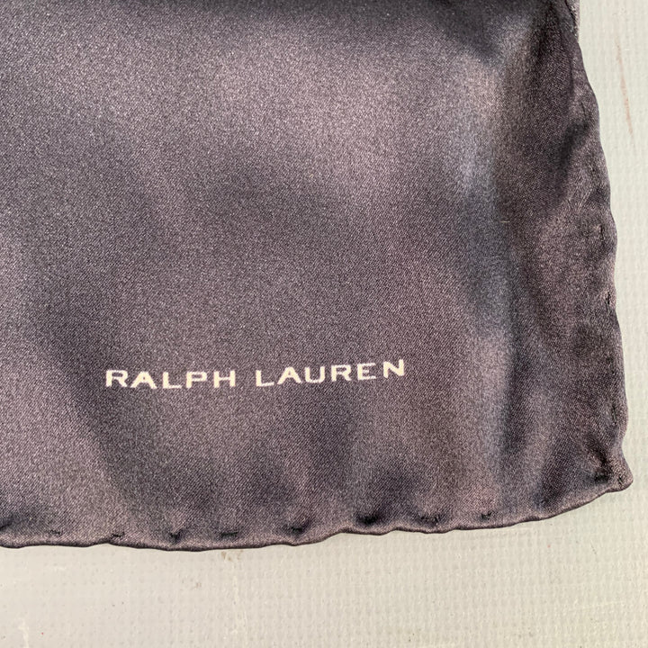 RALPH LAUREN Black Satin Pocket Square