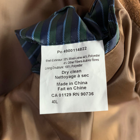 RALPH LAUREN Size 40 Brown Wool Blend Double Breasted Coat