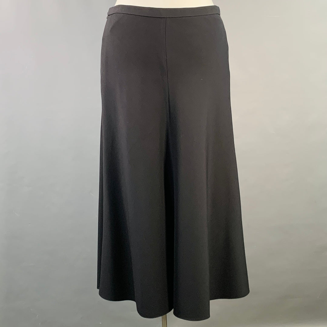 CHRISTIAN DIOR Size XL Black Wool Silk Peak Lapel Midi Skirt Suit