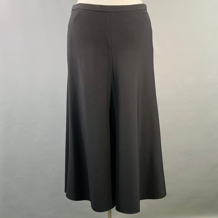 CHRISTIAN DIOR Size XL Black Wool Silk Peak Lapel Midi Skirt Suit